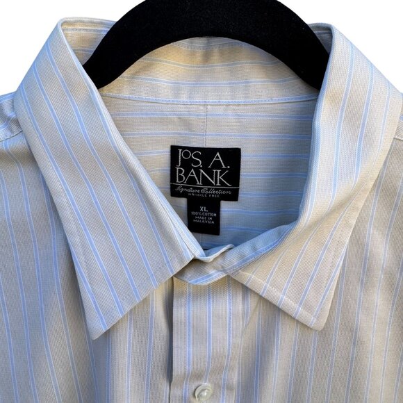 Jos. A. Bank Signature Collection Mens White Striped Long Sleeve Dress Shirt XL - Picture 7 of 10